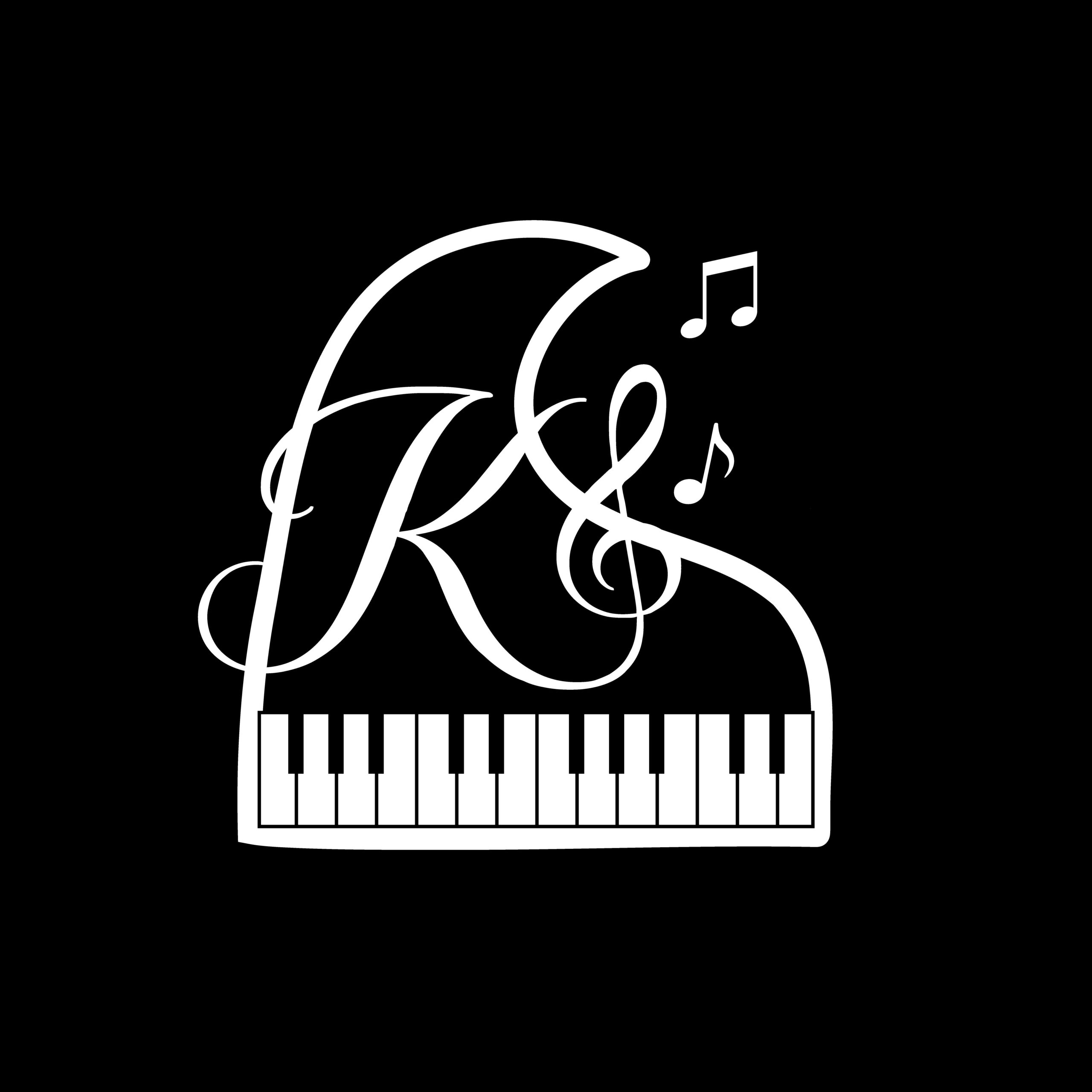 こじまピアノ教室様 ロゴ モノクロ版（白）