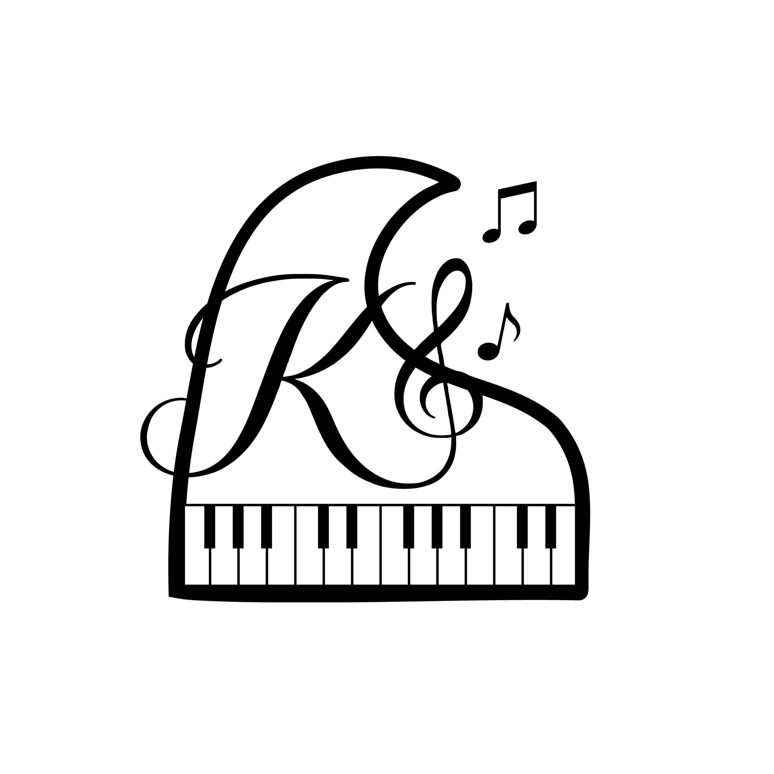 こじまピアノ教室様 ロゴ モノクロ版（黒）